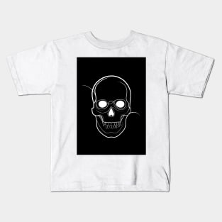 Black Skull Drawing Kids T-Shirt